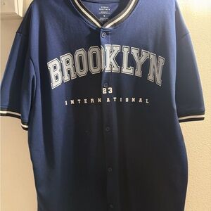 Urban Heritage Navy and White Striped Collar Shirt